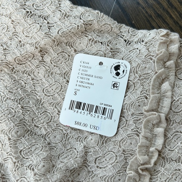 Free People Juniper Mini Dress Summer Sand Coquette Lace Bohemian Corset SM NWT - Picture 7 of 12